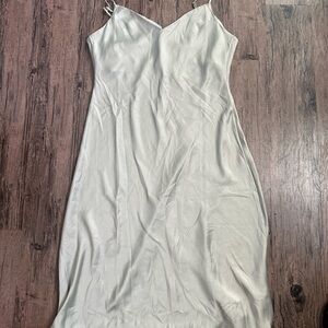 Oak & Fort Green Satin Slip Dress